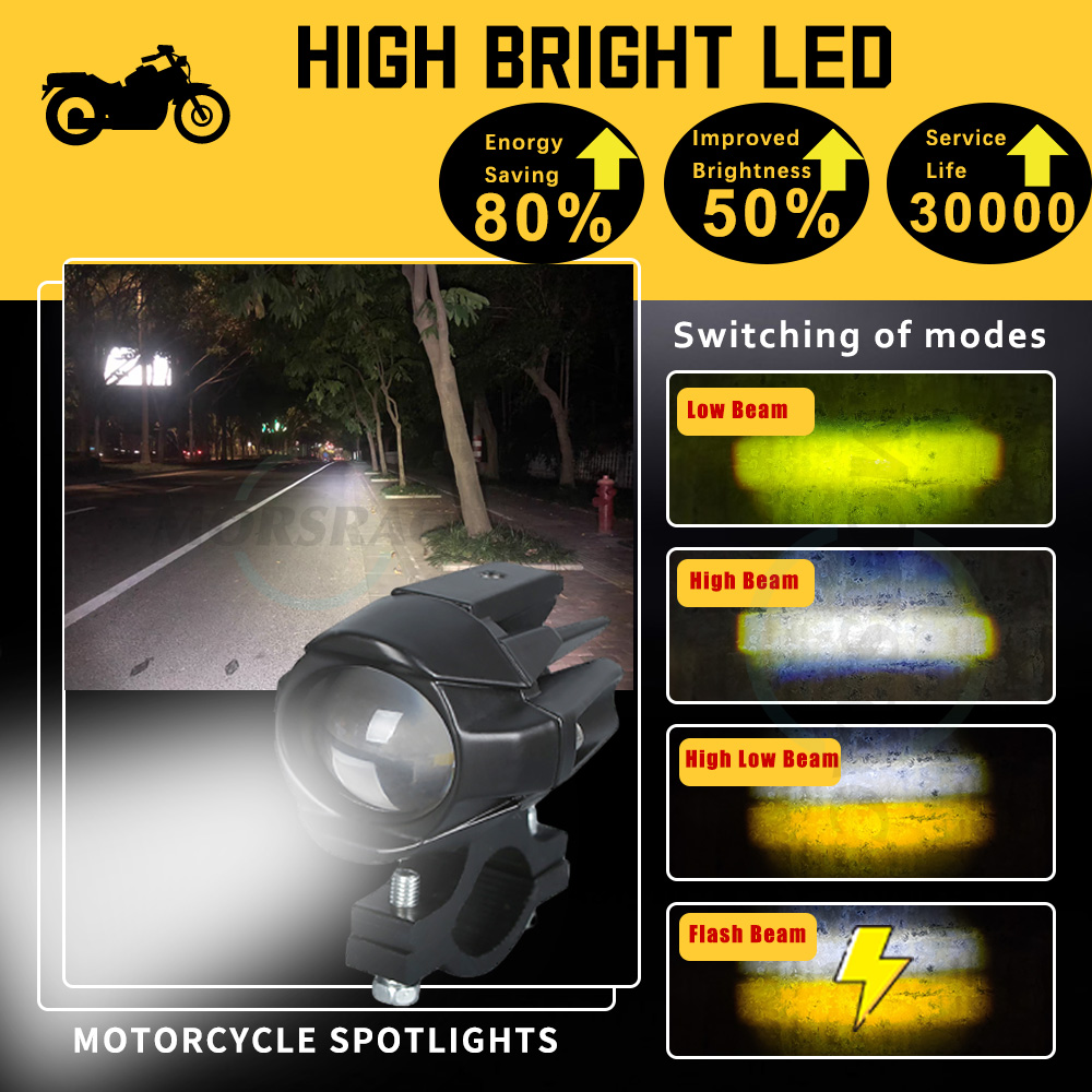 オートバイ用補助LEDヘッドライト,12-80V LEDライ - Sos Light Strobe のレビューと価格