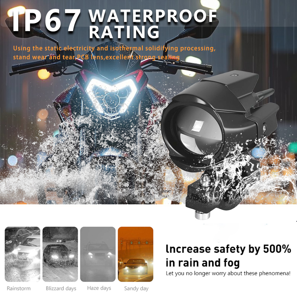 オートバイ用補助LEDヘッドライト,12-80V LEDライ - Sos Light Strobe のレビューと価格