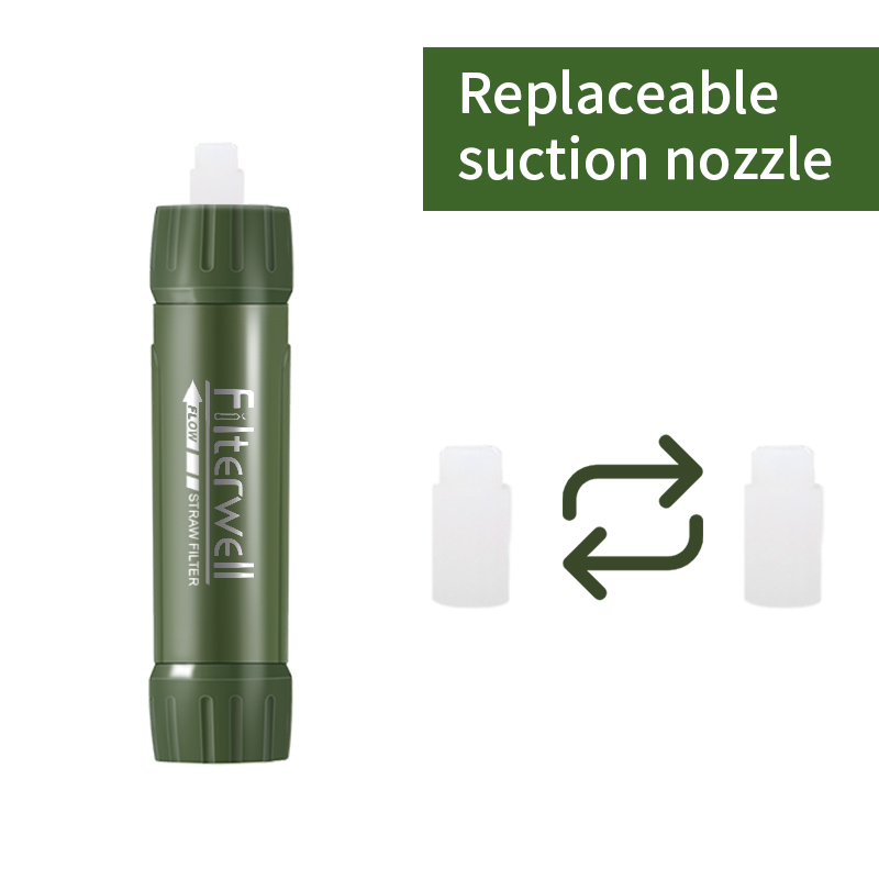 フィルターウェル-ミニトラベルストロー,グリーン,個人用,屋 - Water Purification Straw のレビューと価格
